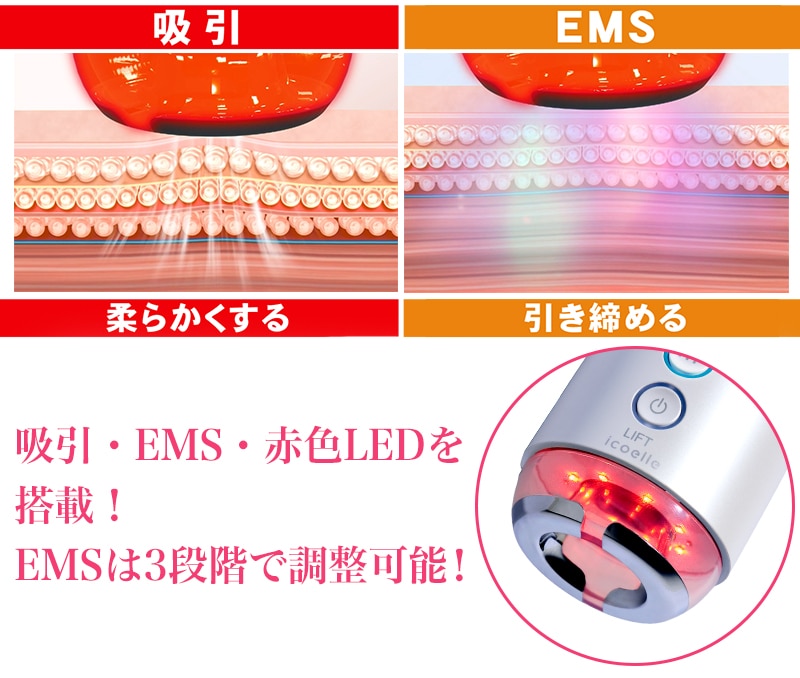 デュアルプロリフト 吸引×EMS×赤色LED