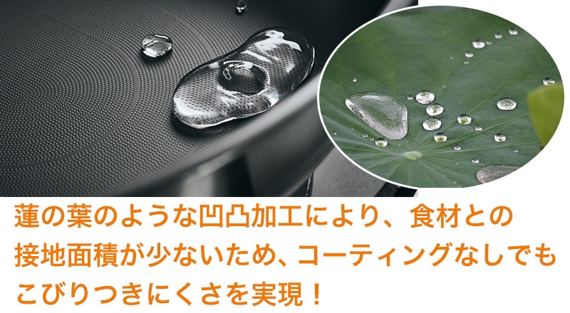 ナノロータスパン 凹凸加工