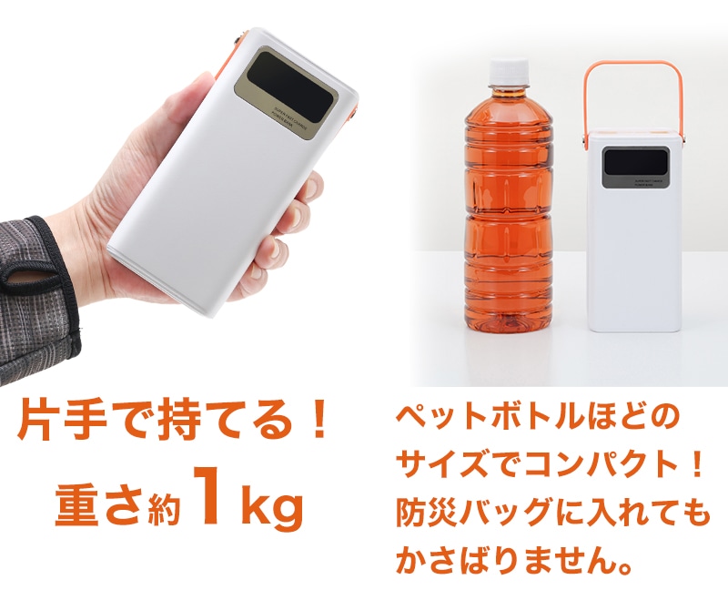大容量コンパクトバッテリー&ソーラーパネルセット　軽量コンパクト