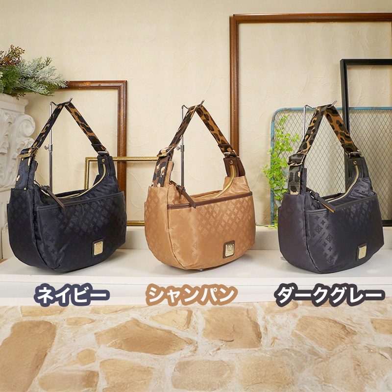 クリスチャンオリビエ　レオパードストラップバッグ 【期間限定価格】 ネイビー