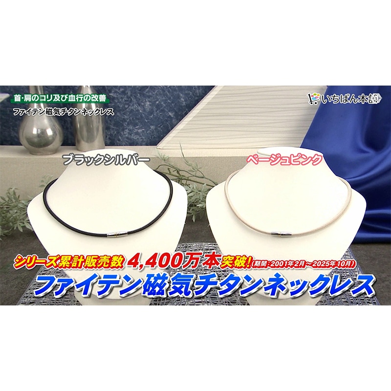 ファイテン 磁気チタンネックレス ブラックシルバー