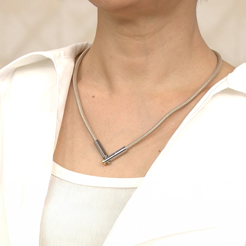 ファイテン 磁気チタンネックレス プラス プラチナブラック