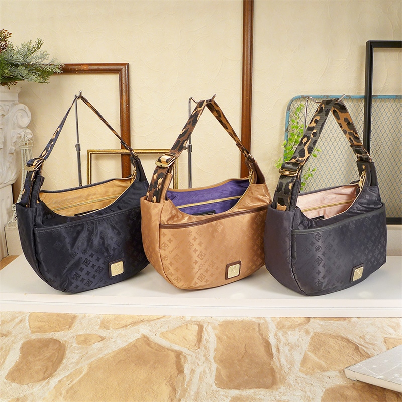 クリスチャンオリビエ　レオパードストラップバッグ 【期間限定価格】 ネイビー