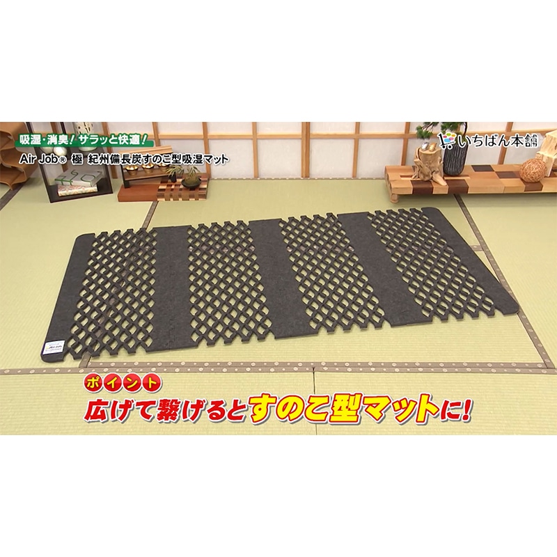 AirJob(R)極 紀州備長炭すのこ型吸湿マット2枚セット【期間限定価格】