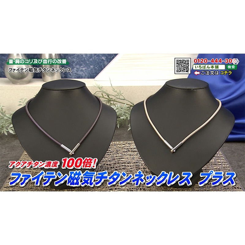 ファイテン 磁気チタンネックレス プラス プラチナブラック