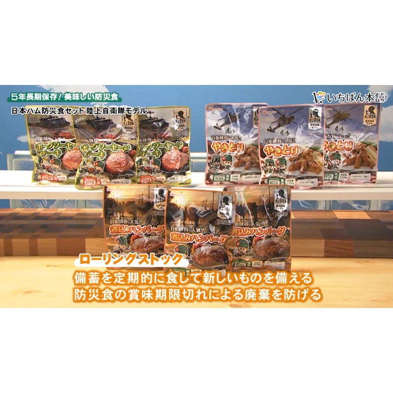 日本ハム防災食セット 陸上自衛隊モデル 18袋セット＋特典1袋（（3種×3袋×2セット）＋1袋）