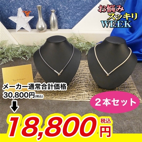 ファイテン 磁気チタンネックレス プラス ２本セット プラチナブラック　プラチナブラック